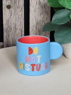 Do Not Disturb Blue Ceramic Mug with Red Interior- Bklyn Steel Co